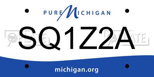 SQ1Z2A Michigan License Plate