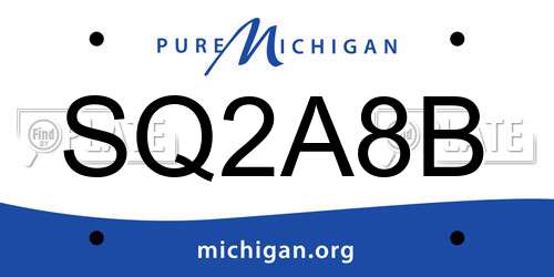 SQ2A8B Michigan License Plate