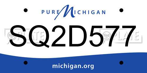 SQ2D577 Michigan License Plate