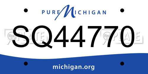 SQ44770 Michigan License Plate