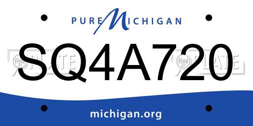 SQ4A720 Michigan License Plate