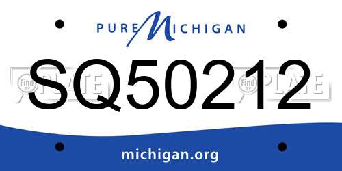 SQ50212 Michigan License Plate