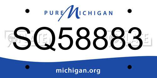 SQ58883 Michigan License Plate