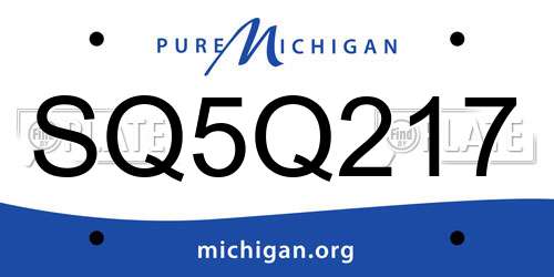SQ5Q217 Michigan License Plate