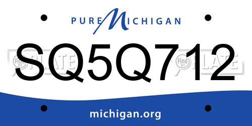 SQ5Q712 Michigan License Plate