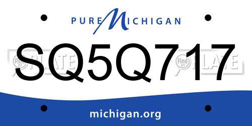 SQ5Q717 Michigan License Plate