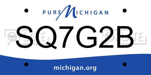 SQ7G2B Michigan License Plate