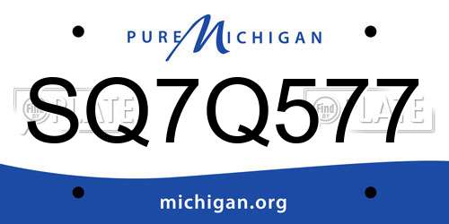 SQ7Q577 Michigan License Plate