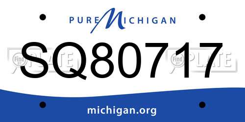 SQ80717 Michigan License Plate