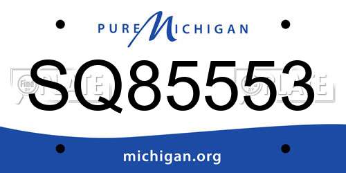 SQ85553 Michigan License Plate