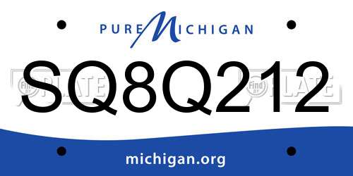 SQ8Q212 Michigan License Plate