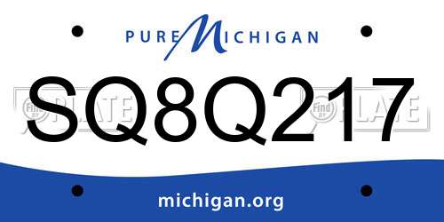 SQ8Q217 Michigan License Plate
