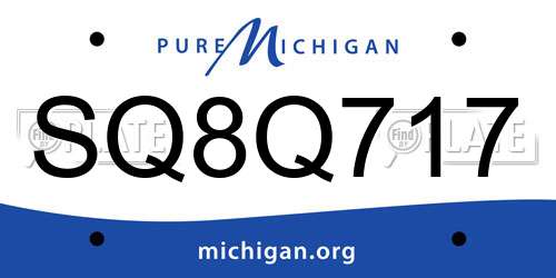 SQ8Q717 Michigan License Plate