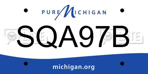 SQA97B Michigan License Plate