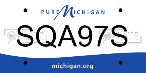 SQA97S Michigan License Plate