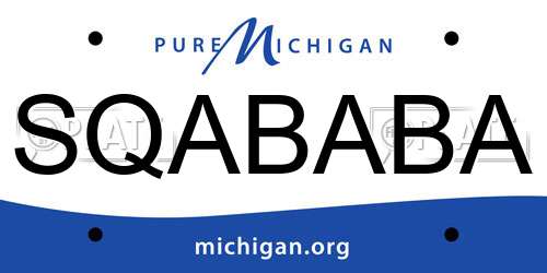 SQABABA Michigan License Plate