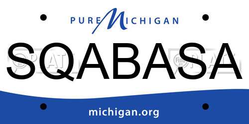 SQABASA Michigan License Plate