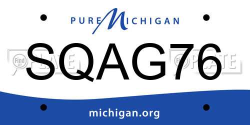 SQAG76 Michigan License Plate