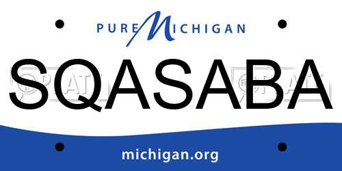 SQASABA Michigan License Plate