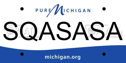 SQASASA Michigan License Plate