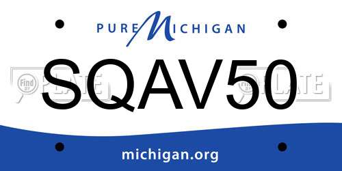 SQAV50 Michigan License Plate