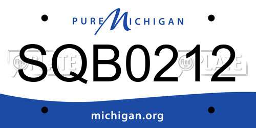 SQB0212 Michigan License Plate