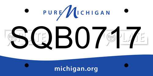 SQB0717 Michigan License Plate