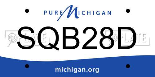 SQB28D Michigan License Plate