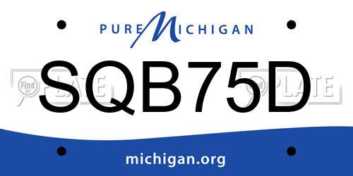 SQB75D Michigan License Plate