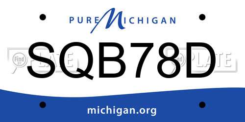 SQB78D Michigan License Plate