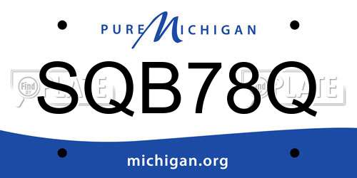SQB78Q Michigan License Plate