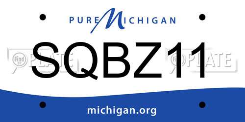 SQBZ11 Michigan License Plate