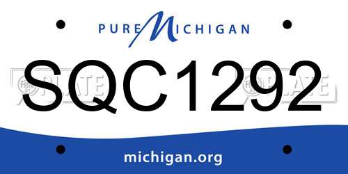 SQC1292 Michigan License Plate