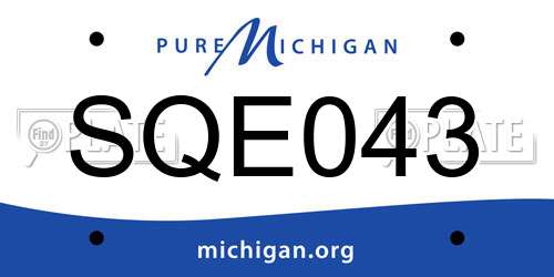 SQE043 Michigan License Plate