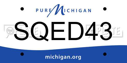 SQED43 Michigan License Plate