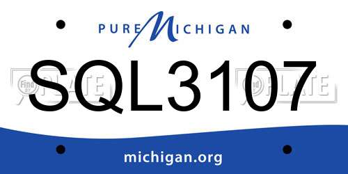 SQL3107 Michigan License Plate