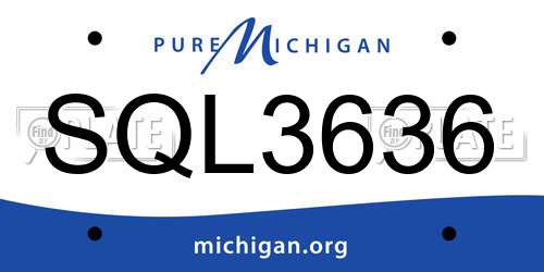 SQL3636 Michigan License Plate