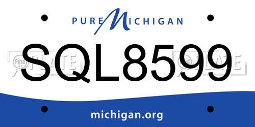 SQL8599 Michigan License Plate