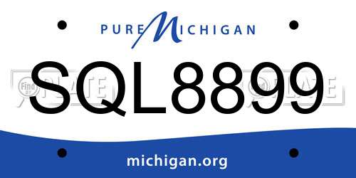 SQL8899 Michigan License Plate