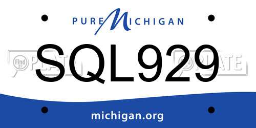 SQL929 Michigan License Plate