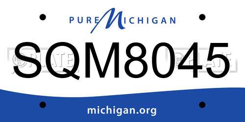 SQM8045 Michigan License Plate