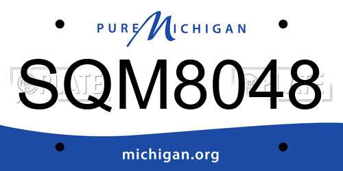 SQM8048 Michigan License Plate