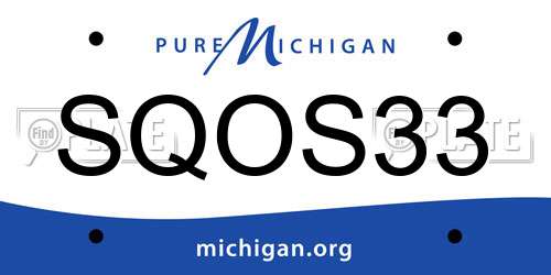 SQOS33 Michigan License Plate