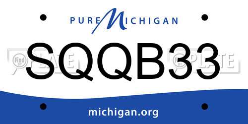 SQQB33 Michigan License Plate