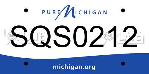 SQS0212 Michigan License Plate