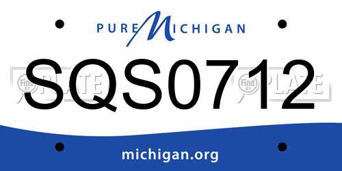 SQS0712 Michigan License Plate