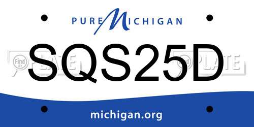 SQS25D Michigan License Plate