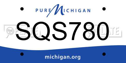 SQS780 Michigan License Plate