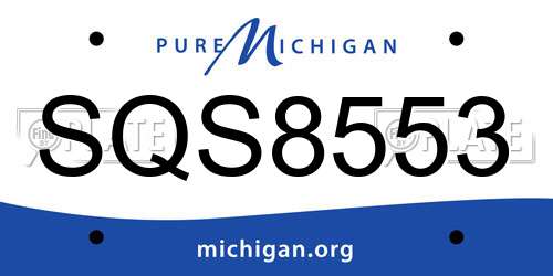 SQS8553 Michigan License Plate
