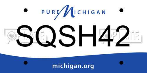 SQSH42 Michigan License Plate